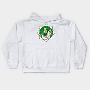 little white horse Kids Hoodie